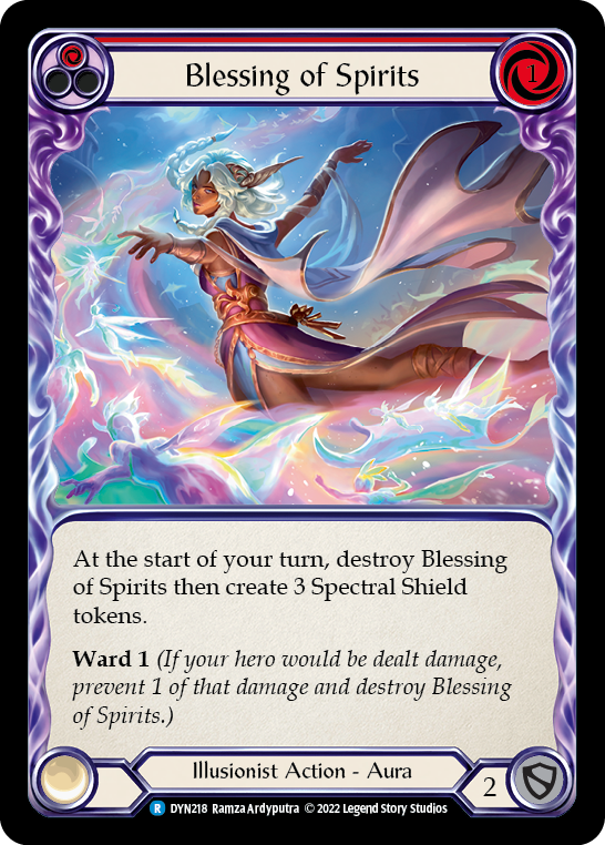 Blessing of Spirits (Red) [DYN218] (Dynasty)  Rainbow Foil | Galactic Gamez