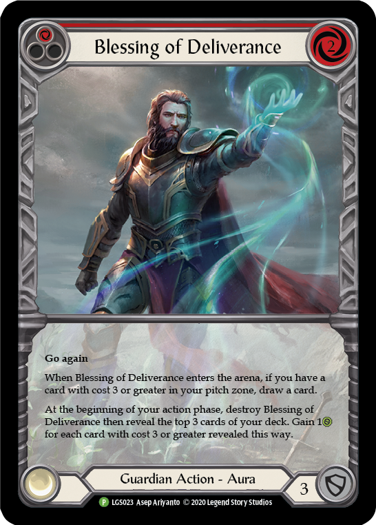 Blessing of Deliverance (Red) [LGS023] (Promo)  Rainbow Foil | Galactic Gamez