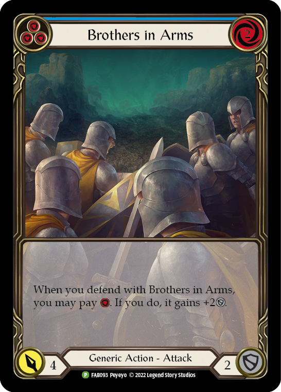 Brothers in Arms (Blue) [FAB093] (Promo)  Rainbow Foil | Galactic Gamez