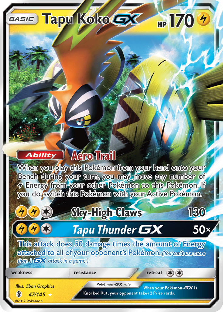 Tapu Koko GX (47/145) [Sun & Moon: Guardians Rising] | Galactic Gamez