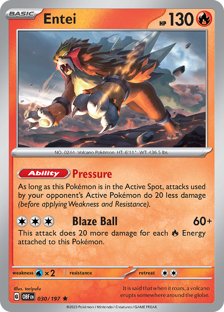 Entei (030/197) [Scarlet & Violet: Obsidian Flames] | Galactic Gamez