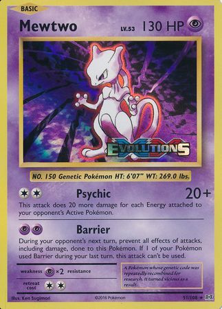 Mewtwo (51/108) (XY Evolutions Prerelease) [XY: Black Star Promos] | Galactic Gamez