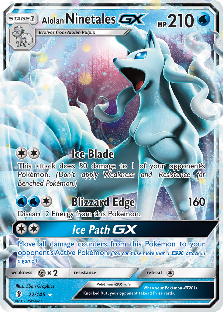 Alolan Ninetales GX (22/145) [Sun & Moon: Guardians Rising] | Galactic Gamez