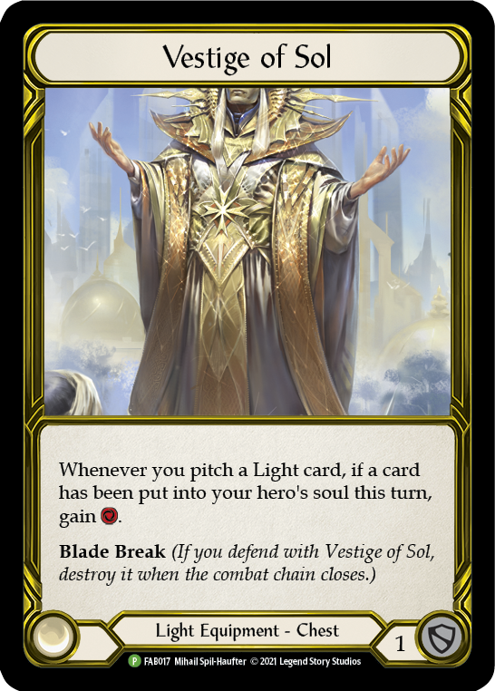 Vestige of Sol (Golden) [FAB017] (Promo)  Cold Foil | Galactic Gamez