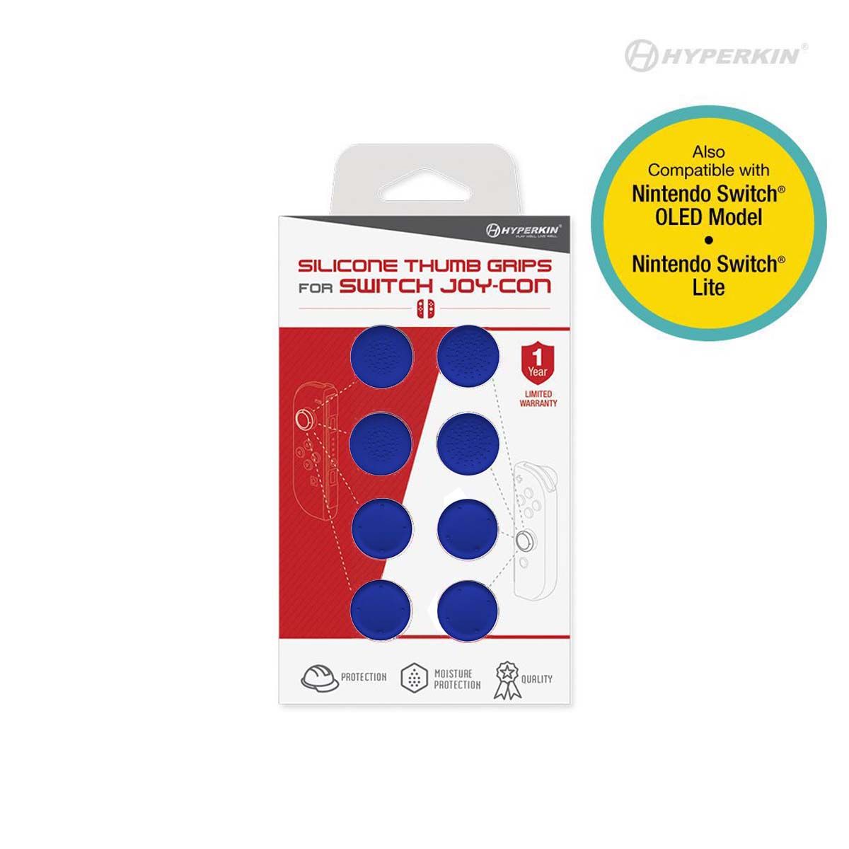 Switch Joy-Con Silicone Thumb Grips (Neo Blue) (8-Pack) - Hyperkin | Galactic Gamez