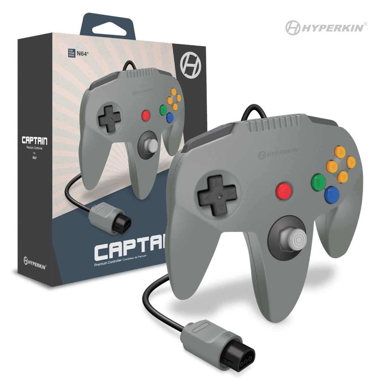 "Captain" Premium Controller for N64® (Gray) - Hyperkin | Galactic Gamez