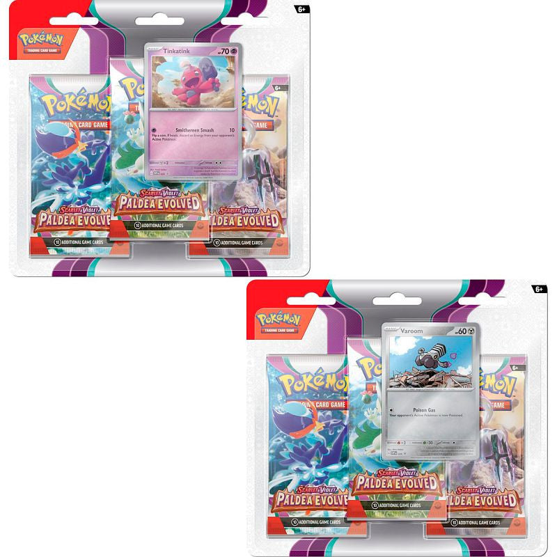 Pokémon TCG: Scarlet & Violet Paldea Evolved 3 Pack Blister Booster Pack - Varoom | Galactic Gamez