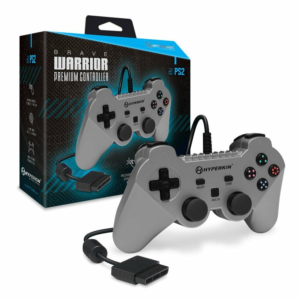 “Brave Warrior" Premium Controller for PS2 (Silver) - Hyperkin | Galactic Gamez