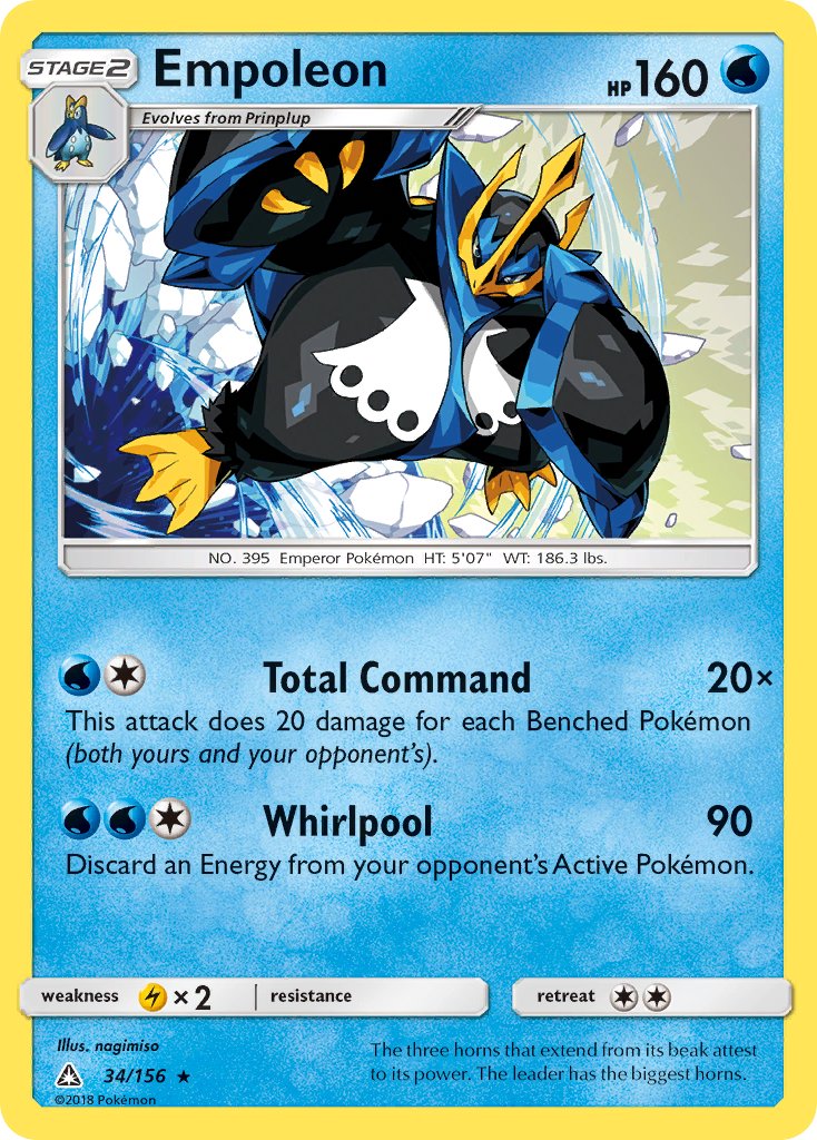 Empoleon (34/156) (Cracked Ice Holo) (Theme Deck Exclusive) [Sun & Moon: Ultra Prism] | Galactic Gamez