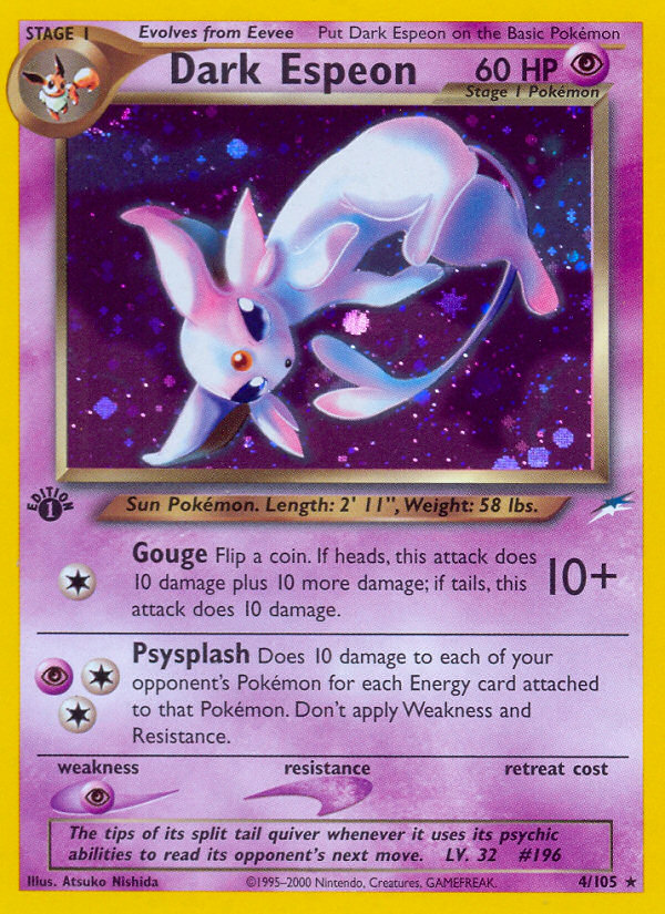 Dark Espeon (4/105) [Neo Destiny 1st Edition] | Galactic Gamez