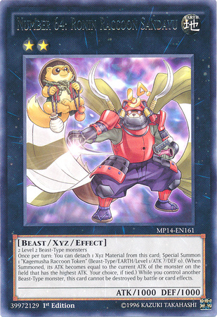 Number 64: Ronin Raccoon Sandayu [MP14-EN161] Rare | Galactic Gamez