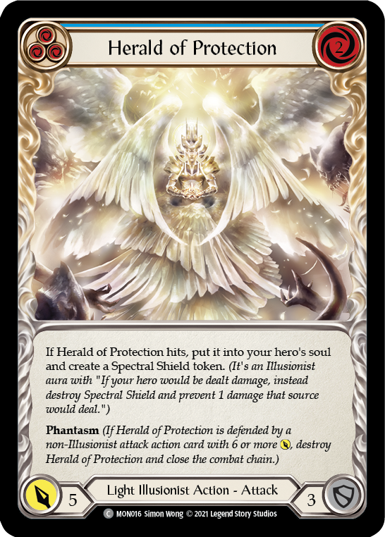 Herald of Protection (Blue) [MON016] 1st Edition Normal | Galactic Gamez