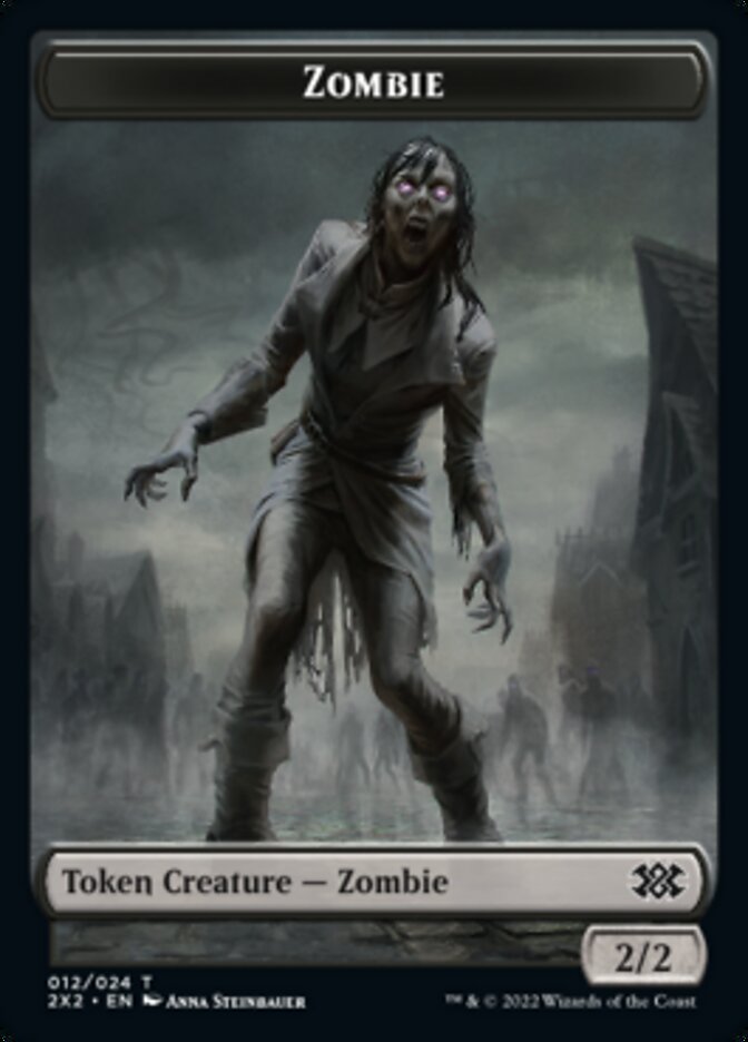 Zombie // Treasure Double-sided Token [Double Masters 2022 Tokens] | Galactic Gamez