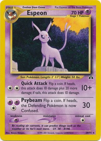 Espeon (20/75) [Neo Discovery Unlimited] | Galactic Gamez