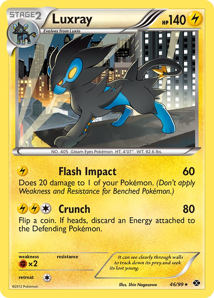 Luxray (46/99) (Cracked Ice Holo) (Blister Exclusive) [Black & White: Next Destinies] | Galactic Gamez