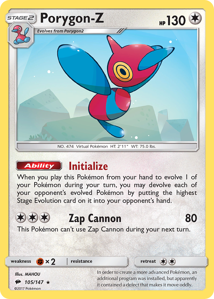 Porygon-Z (105/147) [Sun & Moon: Burning Shadows] | Galactic Gamez