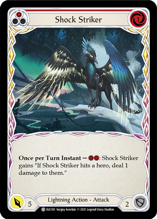 Shock Striker (Red) [ELE195] (Tales of Aria)  1st Edition Rainbow Foil | Galactic Gamez