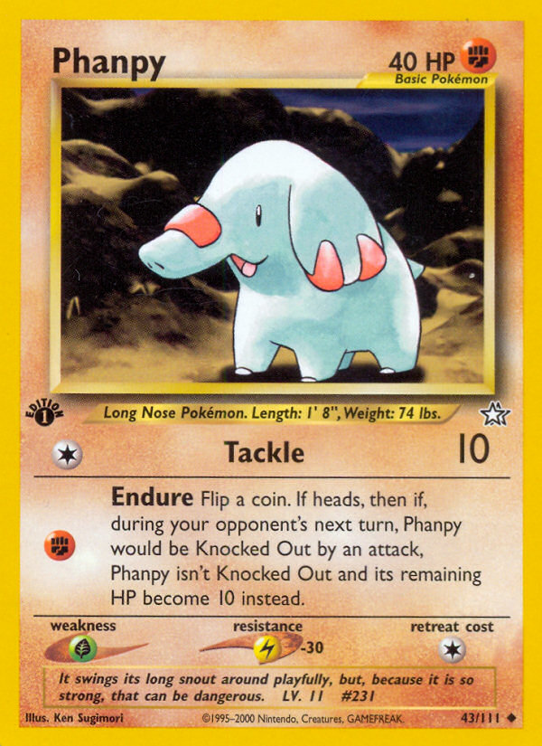 Phanpy (43/111) [Neo Genesis 1st Edition] | Galactic Gamez