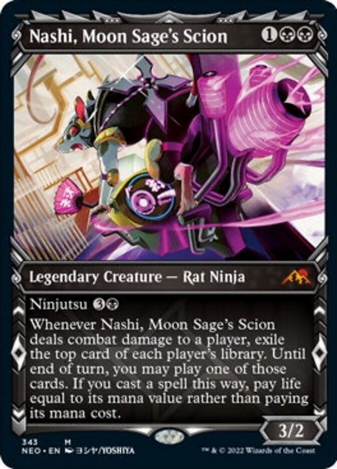 Nashi, Moon Sage's Scion (Showcase Ninja) [Kamigawa: Neon Dynasty] | Galactic Gamez