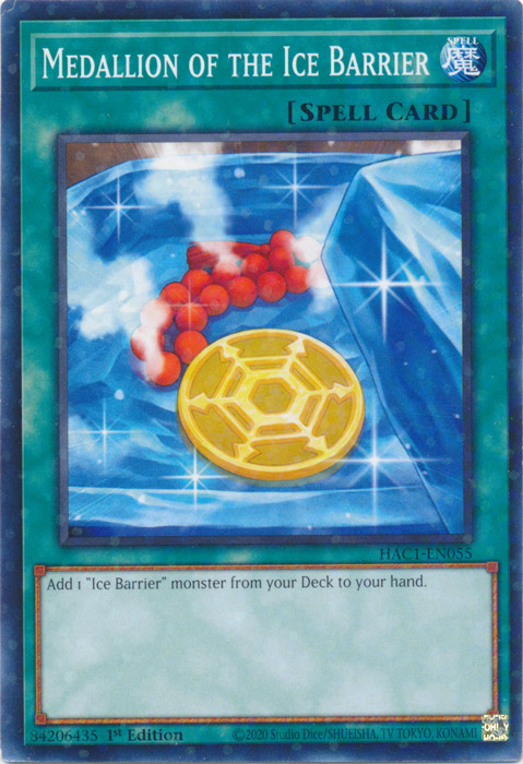 Medallion of the Ice Barrier (Duel Terminal) [HAC1-EN055] Parallel Rare | Galactic Gamez