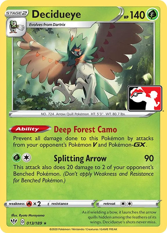 Decidueye (013/189) [Prize Pack Series One] | Galactic Gamez