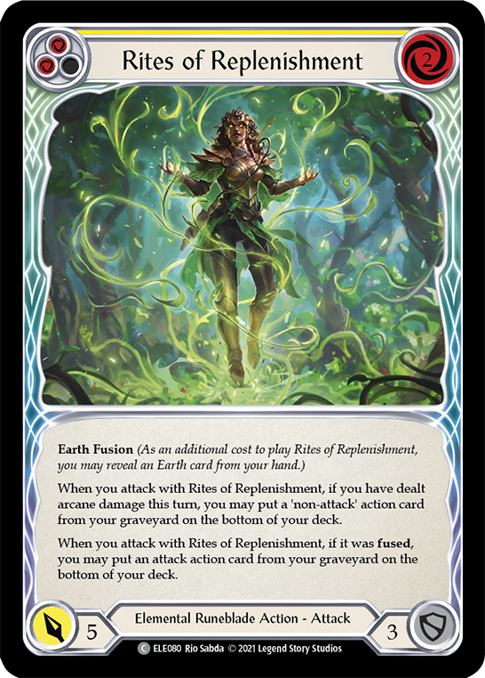 Rites of Replenishment (Yellow) [ELE080] (Tales of Aria)  1st Edition Rainbow Foil | Galactic Gamez