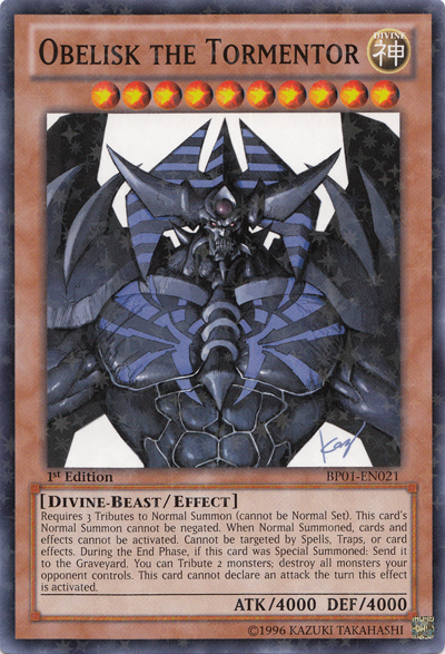 Obelisk the Tormentor [BP01-EN021] Starfoil Rare | Galactic Gamez