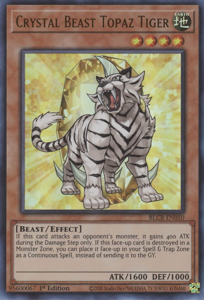 Crystal Beast Topaz Tiger [BLCR-EN050] Ultra Rare | Galactic Gamez