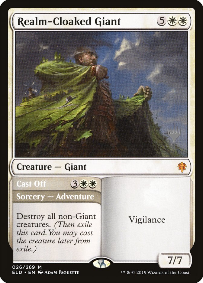 Realm-Cloaked Giant // Cast Off (Promo Pack) [Throne of Eldraine Promos] | Galactic Gamez