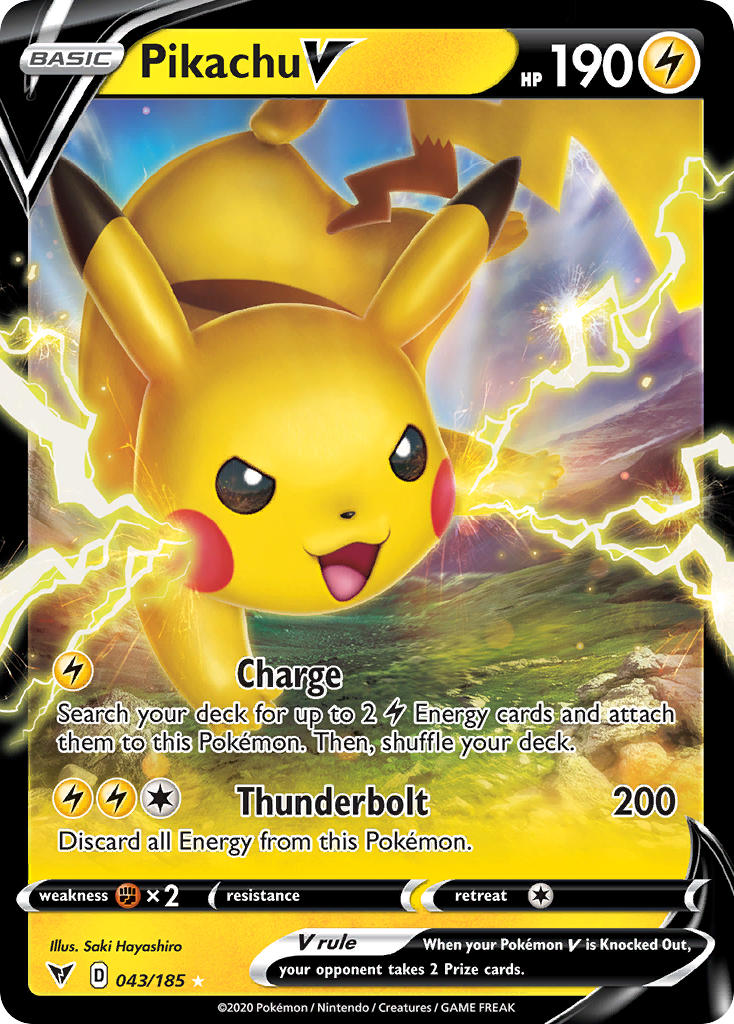 Pikachu V (043/185) [Sword & Shield: Vivid Voltage] | Galactic Gamez