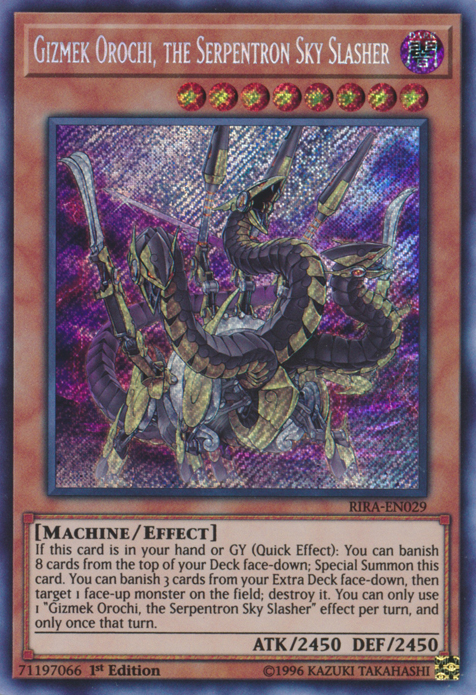 Gizmek Orochi, the Serpentron Sky Slasher [RIRA-EN029] Secret Rare | Galactic Gamez