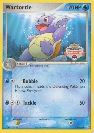 Wartortle (42/100) (States Championship Promo) [EX: Crystal Guardians] | Galactic Gamez