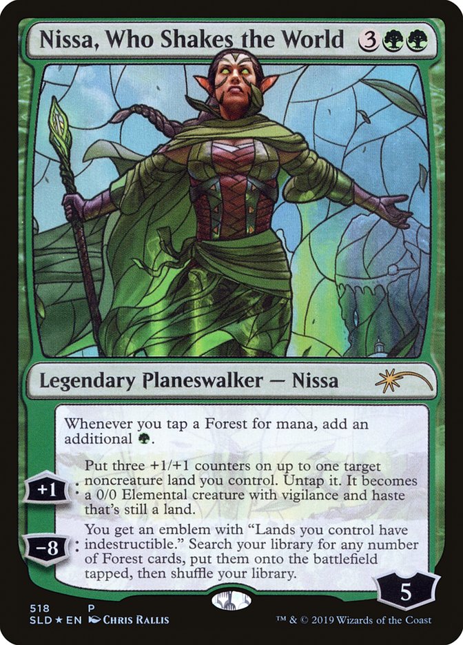 Nissa, Who Shakes the World (Stained Glass) [Secret Lair Drop Promos] | Galactic Gamez