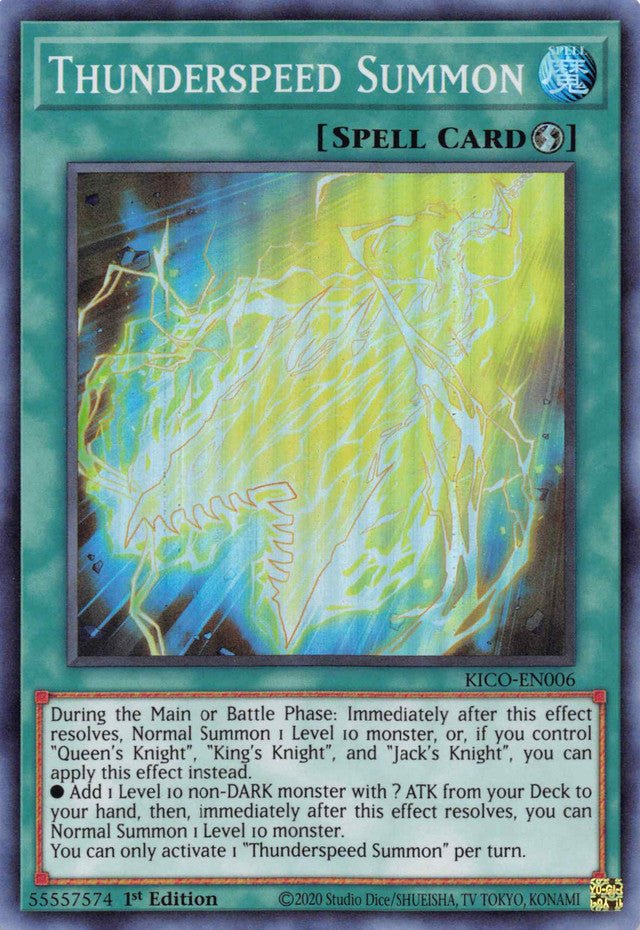 Thunderspeed Summon (Super Rare) [KICO-EN006] Super Rare | Galactic Gamez