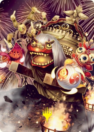 March of Reckless Joy Art Card (Gold-Stamped Signature) [Kamigawa: Neon Dynasty Art Series] | Galactic Gamez