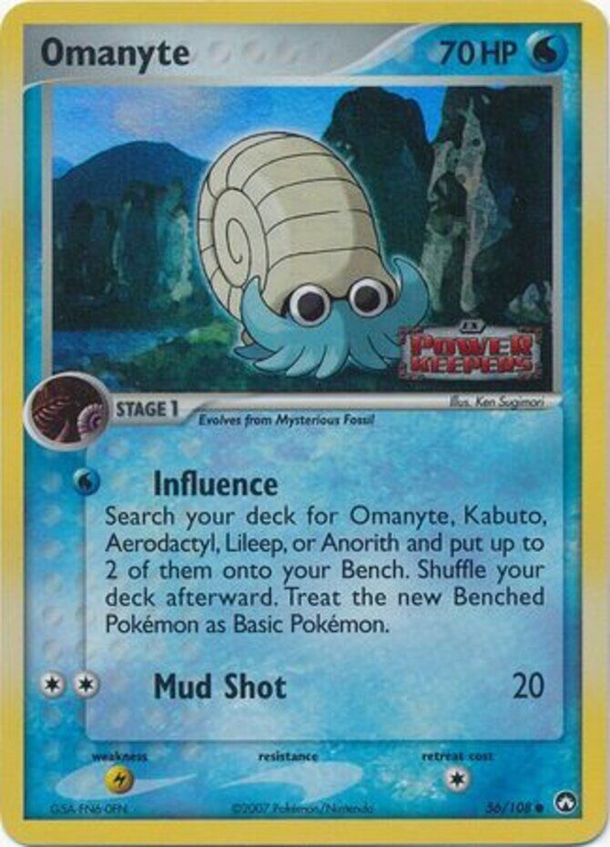 Omanyte (56/108) (Stamped) [EX: Power Keepers] | Galactic Gamez