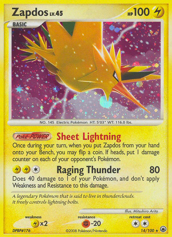 Zapdos (14/100) [Diamond & Pearl: Majestic Dawn] | Galactic Gamez