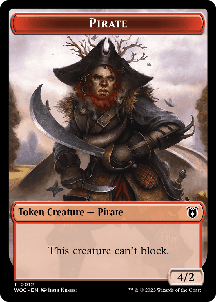 Pirate // Human Soldier Double-Sided Token [Wilds of Eldraine Commander Tokens] | Galactic Gamez