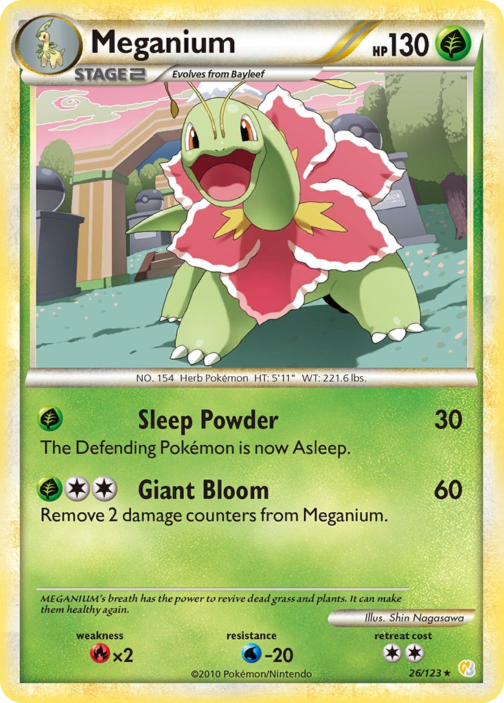 Meganium (26/123) (Theme Deck Exclusive) [HeartGold & SoulSilver: Base Set] | Galactic Gamez