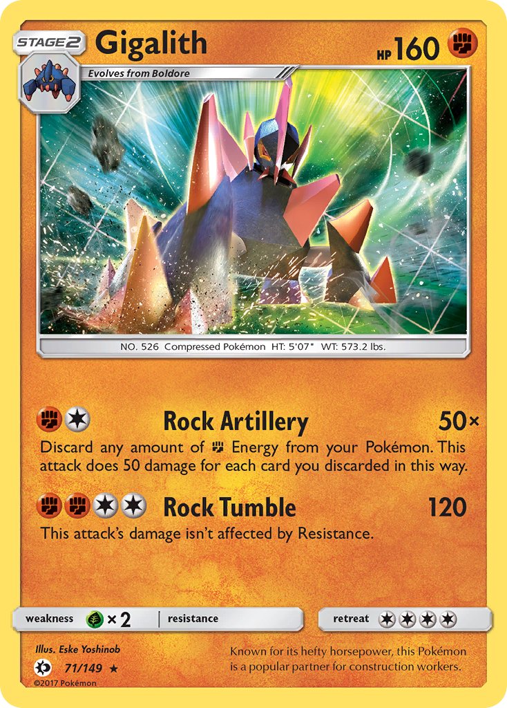 Gigalith (71/149) (Cosmos Holo) (Blister Exclusive) [Sun & Moon: Base Set] | Galactic Gamez