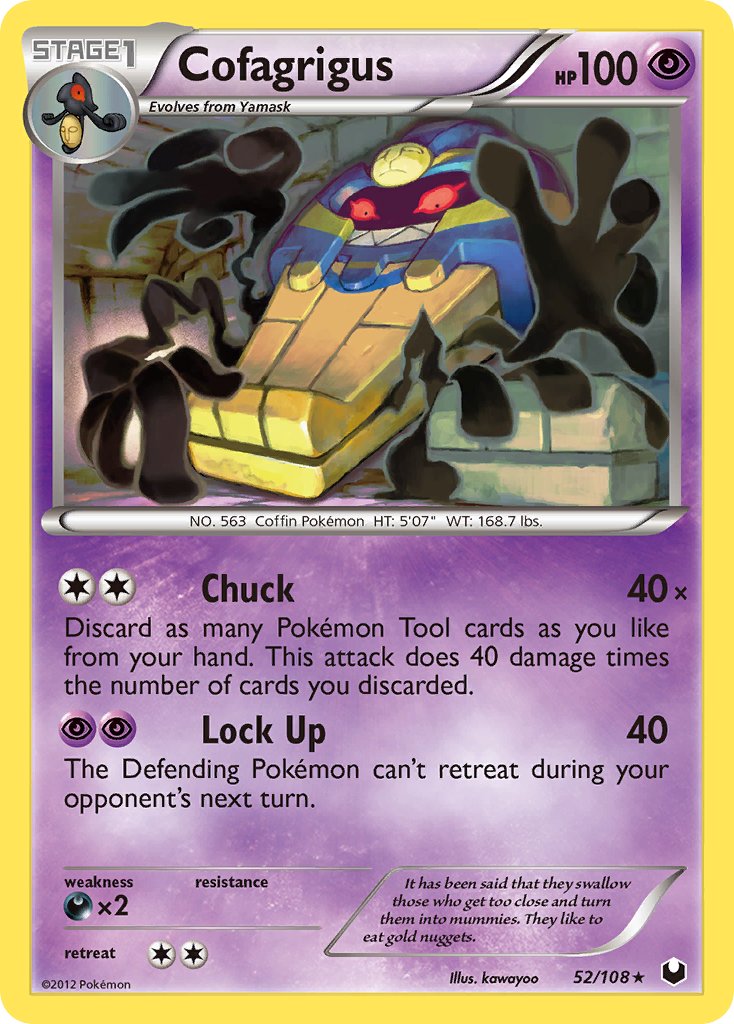 Cofagrigus (52/108) (Cracked Ice Holo) (Theme Deck Exclusive) [Black & White: Dark Explorers] | Galactic Gamez