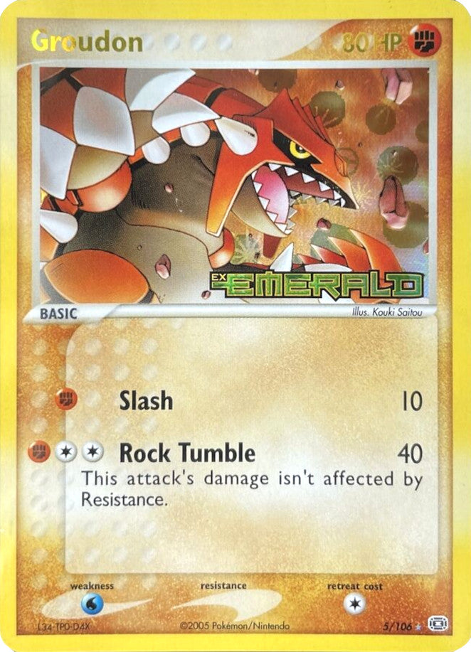 Groudon (5/106) (Stamped) [EX: Emerald] | Galactic Gamez