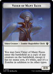 Vizier of Many Faces // Zombie Double-Sided Token [Murders at Karlov Manor Commander Tokens] | Galactic Gamez