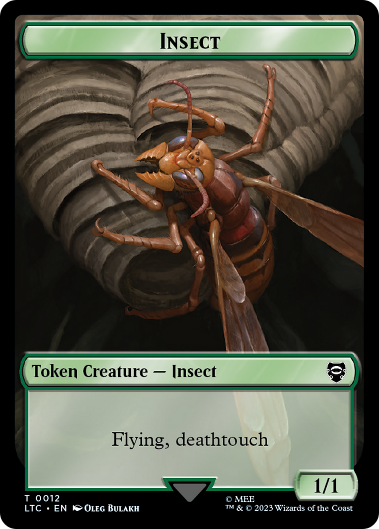 Elf Warrior // Insect Double Sided Token [The Lord of the Rings: Tales of Middle-Earth Commander Tokens] | Galactic Gamez