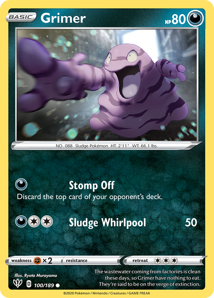 Grimer (100/189) [Sword & Shield: Darkness Ablaze] | Galactic Gamez