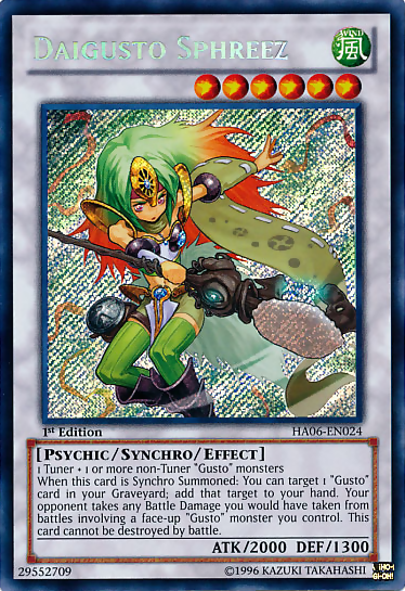 Daigusto Sphreez [HA06-EN024] Secret Rare | Galactic Gamez