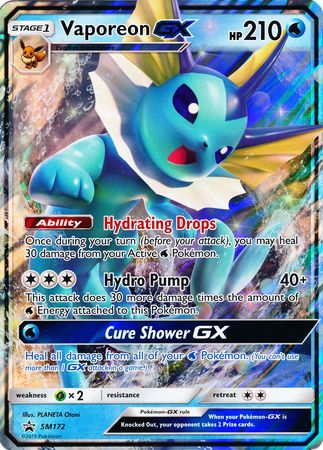 Vaporeon GX (SM172) (Jumbo Card) [Sun & Moon: Black Star Promos] | Galactic Gamez