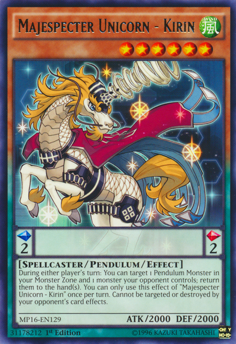 Majespecter Unicorn - Kirin [MP16-EN129] Rare | Galactic Gamez