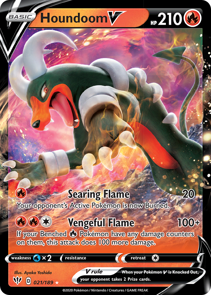 Houndoom V (021/189) [Sword & Shield: Darkness Ablaze] | Galactic Gamez