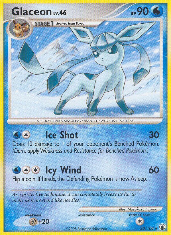 Glaceon (20/100) (Theme Deck Exclusive) [Diamond & Pearl: Majestic Dawn] | Galactic Gamez